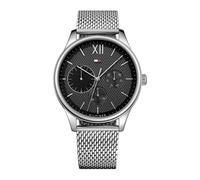 Stilvolle Herrenuhr von der Marke Tommy Hilfiger. Die Uhr hat ein Stahlarmband, das auch kleiner gemacht werden kann, das Gehäuse hat einen Durchmesser von 44 mm und das Uhrwerk ist Quarz. Marke: Tomm
