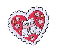 Stilvolle Herz-Katzen-Brosche, Schmuck, stabile Metallkonstruktion, vielseitiges tragbares Accessoire für Teenager, Mädchen, Katzen, Anstecknadel-Zubehör, Eine Größe, Wie beschrieben