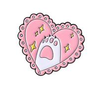 Stilvolle Herz-Katzen-Brosche, Schmuck, stabile Metallkonstruktion, vielseitiges tragbares Accessoire für Teenager, Mädchen, Katzen, Anstecknadel-Zubehör, Eine Größe, Wie beschrieben