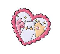 Stilvolle Herz-Katzen-Brosche, Schmuck, stabile Metallkonstruktion, vielseitiges tragbares Accessoire für Teenager, Mädchen, Katzen, Anstecknadel-Zubehör, Eine Größe, Wie beschrieben