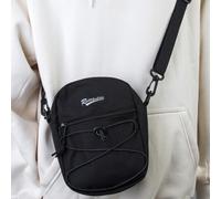 Stilvolle multifunktionale Umhängetasche für Highschool-Studenten, Erstsemester, Lässig Bag, Mini Herren Kordelzug Detail Buchstaben Patch Dekor Quadr