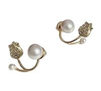 Stilvolle Ohrstecker Mit Blumenmuster Allergiebeständige Materialien Trendiger Perlen Blütenschmuck Für Formelle Anlässe Alltägliche Verwendung Ohrstecker Aus Künstlichen Perlen