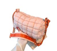 Stilvolle Rhombus Tasche, leicht und geräumig, Damen Schultertasche, trendige Space Baumwollhandtasche, faltbar, langlebig, Wolke, großes Fassungsvermögen, Reisen, modisch, stilvoll, Rhombus und