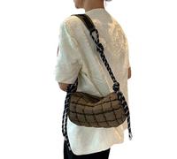 Stilvolle Rhombus Tasche, leicht und geräumig, Damen Schultertasche, trendige Space Baumwollhandtasche, faltbar, langlebig, Wolke, großes Fassungsvermögen, Reisen, modisch, stilvoll, Rhombus und