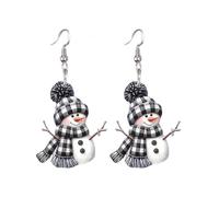 Stilvolle Schneemann Ohrschmuck Acryl Textur Party Ohrringe, modische geometrische Anhänger Accessoires für Partys und den Alltag Acryl Ohrringe