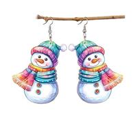 Stilvolle Schneemann Ohrschmuck Acryl Textur Party Ohrringe, modische geometrische Anhänger Accessoires für Partys und den Alltag Acryl Ohrringe