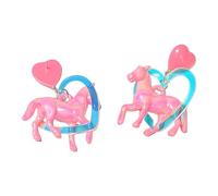 Stilvoller Acryl Herz Pferde Tropfenohrring. Eleganter Pferde Herz Ohrring Charm. Modische Baumelnde Ohrstecker. Schmuck Ohrringe