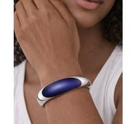 Stilvoller Calvin Klein Ellipse Damen Armreif aus Edelstahl,Arm- & Handgelenk-Schmuck KJ3QLD0201 Silber/Blau XS