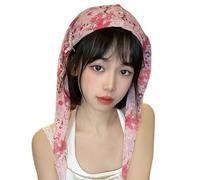 Stilvoller dreieckiger Schal mit Blumenmuster für Damen, Kopfwickel aus weichem Polyesterstoff, modisches Haar Accessoire für Reisen und Veranstaltungen Dreieckiges Bandana
