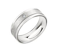 Stilvoller Freundschaftsring aus 925er Silber mit Zirkonia, Breite ca. 6,0 mm