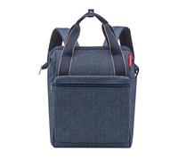 Stilvoller Jeansblauer reisenthel Rucksack und Tasche: Komfortable Träger, Robustes Außenmaterial, Allrounder R für den Täglichen Gebrauch mit Muster und Trolley-Befestigungsoption. - herringbone dark