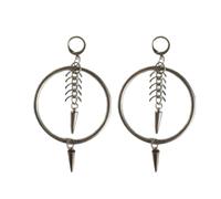 Stilvoller Kreis Anhänger, Tropfen Ohrbügel, moderner Kreis Anhänger Ohrringe, Schmuck mit Fischgrätenkette, Fransen für Frauen, personalisierte Ringe
