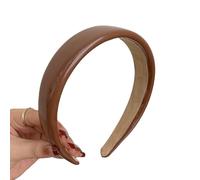 Stilvoller Lederkopfschmuck mit breiter Krempe, bequemes Haarteil für den Alltag und Party Outfits Lederkopfbedeckung für Frauen
