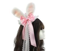 Stilvoller Punk Haarschmuck mit pelzigem Ohr, Rosenblume, Haarspange für Modebegeisterte und Halloween Cosplay Kopfbedeckungen