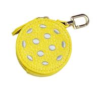 Stilvoller Schlüsselanhänger mit Sportmotiven, Münzbörse, PU-Leder, Zubehör für Studenten, Profis, wasserdicht, Schlüsselanhänger, Ball Gelb, One size