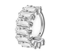 Stilvoller Schmuck, Metallknorpelohrring mit funkelnden quadratischen Zirkonia-Steinen, bequeme Nasen-Septum-Ringe, Accessoire, Ohrring für empfindliche Ohren, One Size, Wie beschrieben, Wie