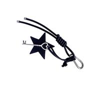 Stilvoller Stern-Anhänger aus PU-Leder, Schlüsselanhänger aus geflochtenem Seil, Schlüsselanhänger für Taschen, trendiges Accessoire für Handtaschen und Geldbörsen, modisches Autozubehör, Schwarz