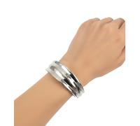Stilvolles Calvin Klein Damen Armreif Edelstahl-Armband Arm-Schmuck Handgelenk-Schmuck Größe XS KJ4SMD0001 Silber