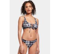 Urban Classics TB4384 Ladies Lace Up Tie Dye Bikini, Größe:M, Farbe:BLACK/WHITE
