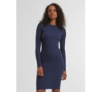 Urban Classics Damen Kleid Ladies Rib Dress, figurbetontes, hochgeschlossenes Rippenkleid, Langarm Kleid, Größen XS - XL
