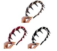 Stirnbänder mit gewellten Strasssteinen, weicher Samt, starker Halt, Haarband für Hochzeit, Party, tägliche Aktivität, elegante künstliche Perlen, Stirnbänder für Damen, 3 Stück
