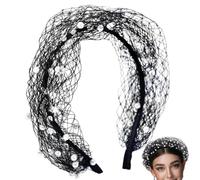 Stirnband als Haarschmuck mit Schleier Gesichtsbedeckung aus Retro-Netz