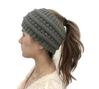 Stirnband Damen Winter Breites Strick-Stirnband, Winter-warmes Ohr, Häkel-Turban, einfarbig, Haarschmuck for Damen, modisches Haarband, Haarbänder(Dark Grey)