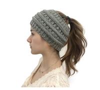 Stirnband Damen Winter Breites Strick-Stirnband, Winter-warmes Ohr, Häkel-Turban, einfarbig, Haarschmuck for Damen, modisches Haarband, Haarbänder(GRAY)
