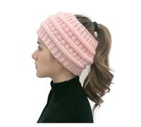 Stirnband Damen Winter Breites Strick-Stirnband, Winter-warmes Ohr, Häkel-Turban, einfarbig, Haarschmuck for Damen, modisches Haarband, Haarbänder(Pink)