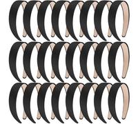 Stirnband Satin 25mm AntiRutsch Frauen Schwarz 1 Stück (24er Pack)