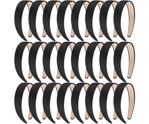 Stirnband Satin 25mm AntiRutsch Frauen Schwarz 1 Stück (24er Pack)