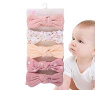 Stirnband - Stoff 18x3,5cm 5 Stück | Mädchen Schleife | Stirnband Schleife Für Babys | Schleifen Stirnbänder Für Neugeborene, Säuglinge Und Kleinkinder, Outfits, Fotos Und Alltag