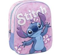 CERDÁ LIFE'S LITTLE MOMENTS Stitch 3D-Kinderrucksack, Rosa, 25 x 10 x 31 cm, aus Polyester und EVA, mit Reißverschluss, Stitch-Muster, Originalprodukt, entworfen in Spanien, Rosa, Estándar, Casual