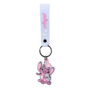 Stitch & Angel Disney Schlüsselanhänger | weiche Kawaii-Figur für Rucksack und Schulranzen Mädchen | modisches Accessoire mit verstärktem Ring | Geschenkidee für Geburtstag und Schule, Angel, Taille