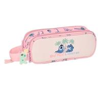 Stitch Beach Doppelmäppchen für Kinder, ideal für Kinder im Schulalter, bequem und vielseitig, Qualität und Widerstandsfähigkeit, 21 x 6 x 8 cm, Babyrosa, M, Casual