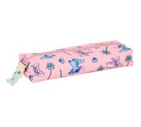 Stitch Beach Rechteckiges Federmäppchen für Kinder, ideal für Kinder im Schulalter, bequem und vielseitig, Qualität und Widerstandsfähigkeit, 22 x 7 x 40 cm, Babyrosa, M, Casual