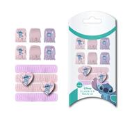 Stitch Beauty-Set - enthält 6 Haarnadeln und 4 Haargummis, Farbe: Rosa und Violett, verschiedene Zusammensetzungen, Design inspiriert von Stitch, Originalprodukt, entworfen in Spanien