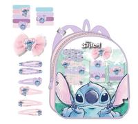 Stitch Beauty-Set - enthält Rucksack, 1 Schleife, 6 Haarnadeln und 9 Haargummis - mehrfarbig, ideal um Ihre Kleinen zu überraschen - Stitch inspiriertes Design - Originalprodukt, entworfen in Spanien