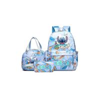 (Stitch-Blue-C) 3 Set Lilo Stitch Schulrucksack Set Rucksack Kinder Mädchen Schulranzen Tasche