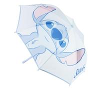 Stitch Disney Kinder-Regenschirm, Unisex, Einheitsgröße, Hellblau, mit Applikationen und Stitch-Muster, robuste Glasfaserstruktur, offizielle Lizenz für Regen und Schule