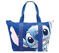 Stitch Disney Strandtasche, groß, 43 x 33 x 15 cm (21 l) - Damentasche aus Nylon mit Reißverschluss und Innentasche, Pooltasche Shopper Sommer robust
