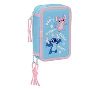 Safta Schulmäppchen Stitch Happy – 37-teilig, für Kinder 5–14 Jahre, 12,5×5,5×19,5 cm