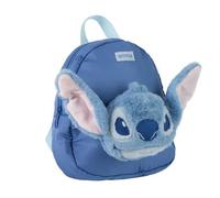Stitch Kindergartenrucksack für Kinder, Unisex, Schulrucksack für Jungen und Mädchen, mit 3D-Plüsch, verstellbare Träger und Tragegriff oben, Blau, offizielles Disney-Lizenzprodukt für Schule und