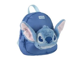 Stitch Kindergartenrucksack für Kinder, Unisex, Schulrucksack für Jungen und Mädchen, mit 3D-Plüsch, verstellbare Träger und Tragegriff oben, Blau, offizielles Disney-Lizenzprodukt für Schule und