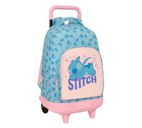 STITCH OHANA Großer Rucksack mit Rädern, kompakt, abnehmbar, ideal für Kinder verschiedener Altersgruppen, bequem und vielseitig, Qualität und Widerstandsfähigkeit, 33 x 22 x 45 cm