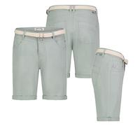 Stitch & Soul Damen Short Bermuda Kurze Hose Sommer Chino Stoff Hose mit Gürtel, Hosengröße:L / 40, Farbe:Hellgrün