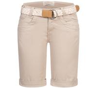 Stitch & Soul Damen Short Bermuda Kurze Hose Sommer Chino Stoff Hose mit Gürtel, Hosengröße:S / 36, Farbe:Light Sand
