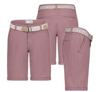 Stitch & Soul Damen Short Bermuda Kurze Hose Sommer Chino Stoff Hose mit Gürtel, Hosengröße:S / 36, Farbe:ROSA-69ZA2