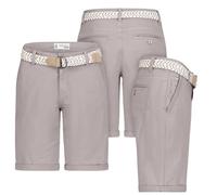 Stitch & Soul Damen Short Bermuda Kurze Hose Sommer Chino Stoff Hose mit Gürtel, Hosengröße:XXL / 44, Farbe:Beige-69ZA1