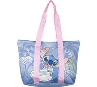 Stitch Strandtasche - Farbe Blau - 47x33x15cm - Hergestellt aus Polyester - Stofftasche mit Reißverschluss - Geräumiges Hauptfach - Originalprodukt in Spanien entworfen